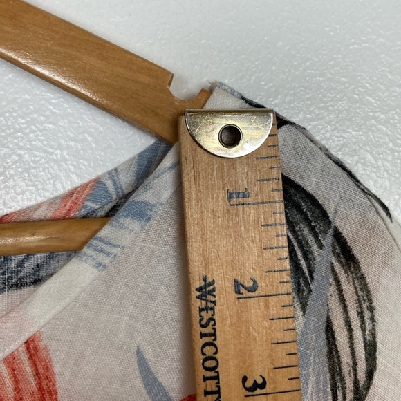 C&C California Linen Floral Short Sleeves Tunic Top Size 2X Lagenlook Summer - Picture 5 of 8